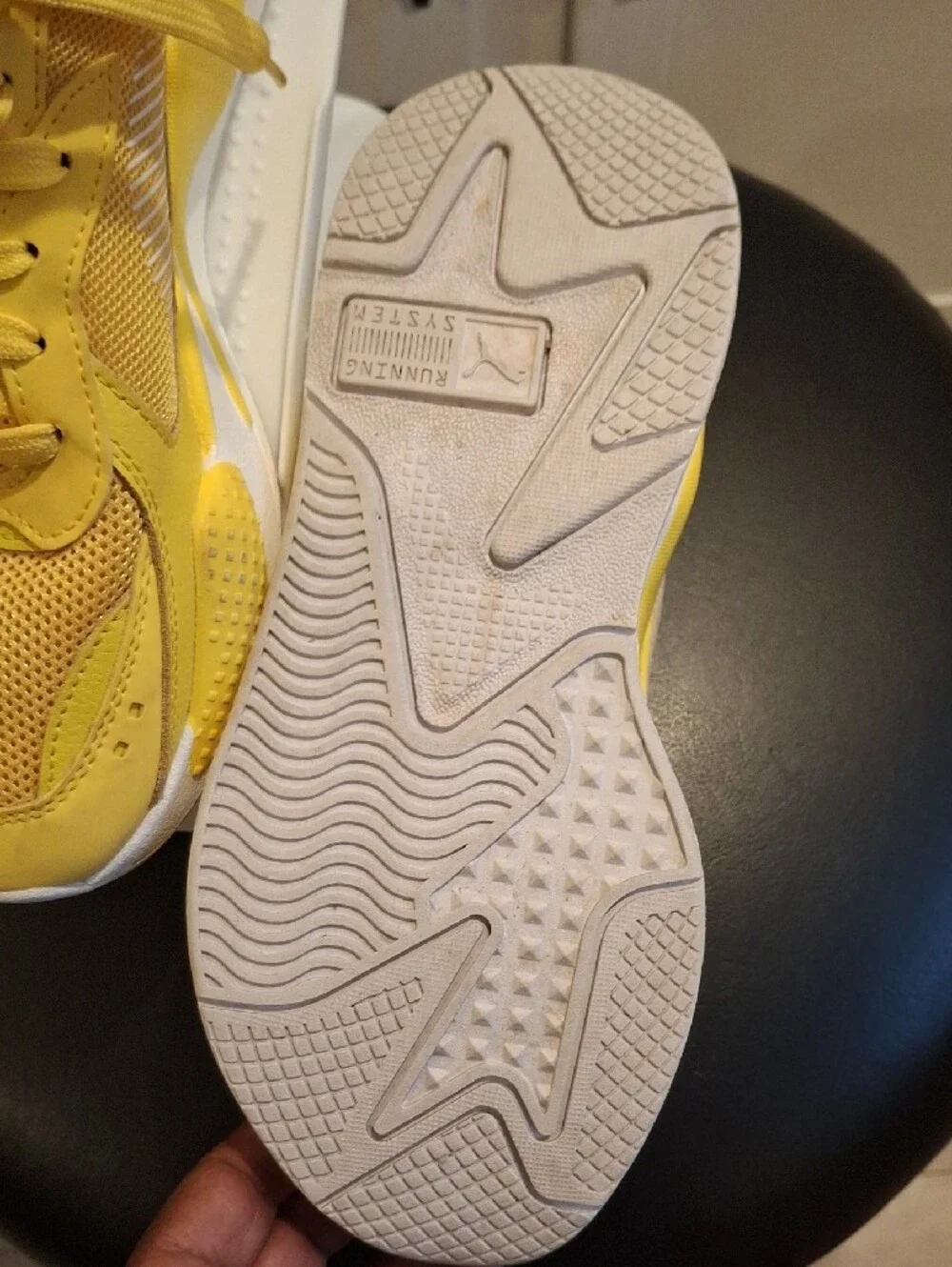 Puma Yellow Mesh Lace-Up Sneakers